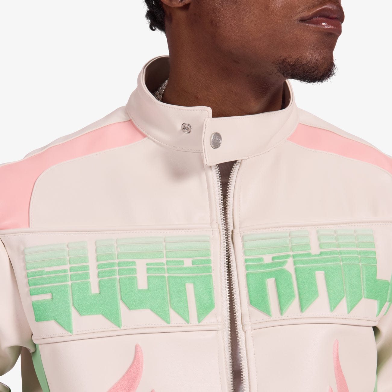 "Alchemy" Racer Jacket (pink/green)