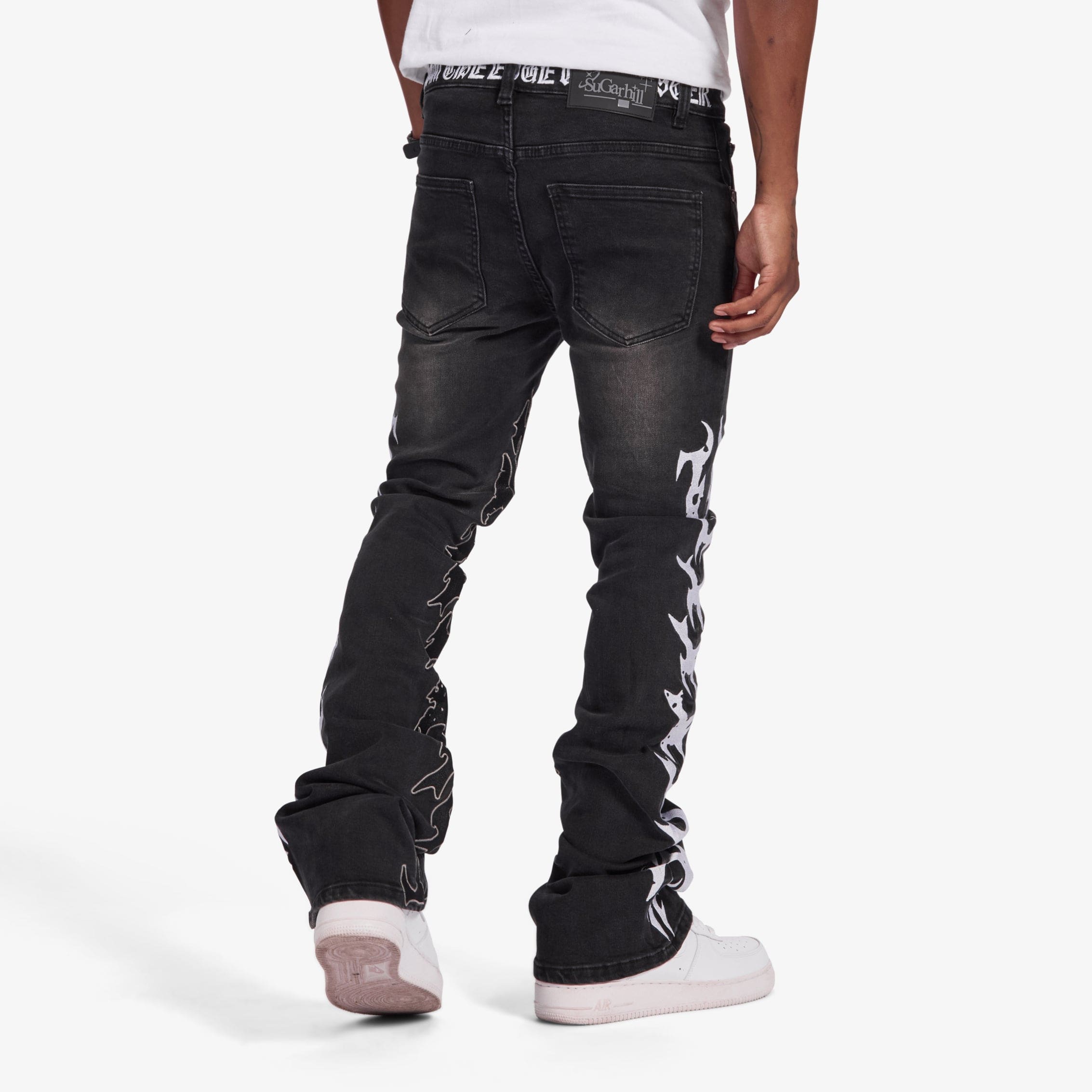 "Toxins" Stacked Jeans (black wash)