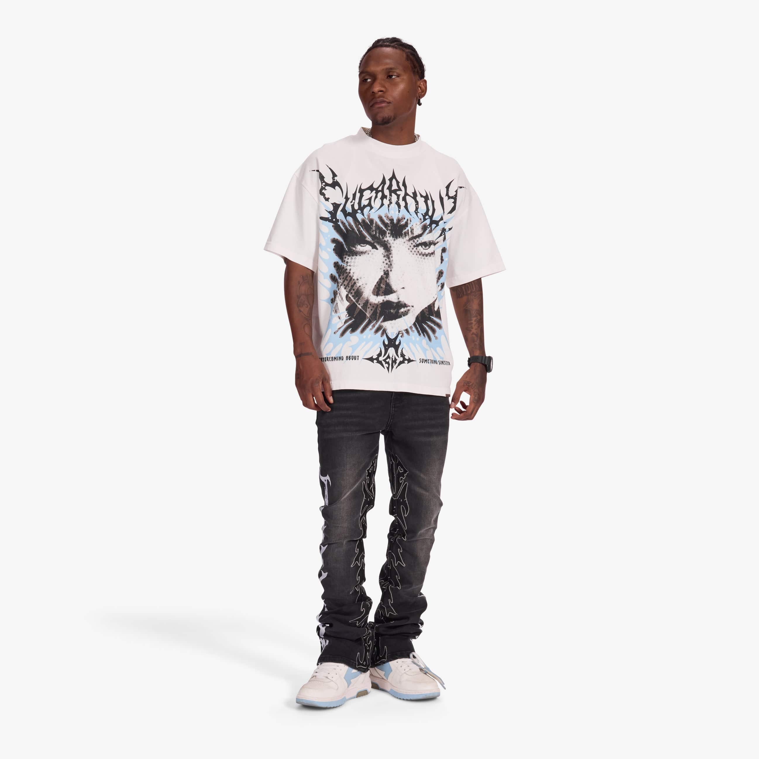 "Toxins" Stacked Jeans (black wash)