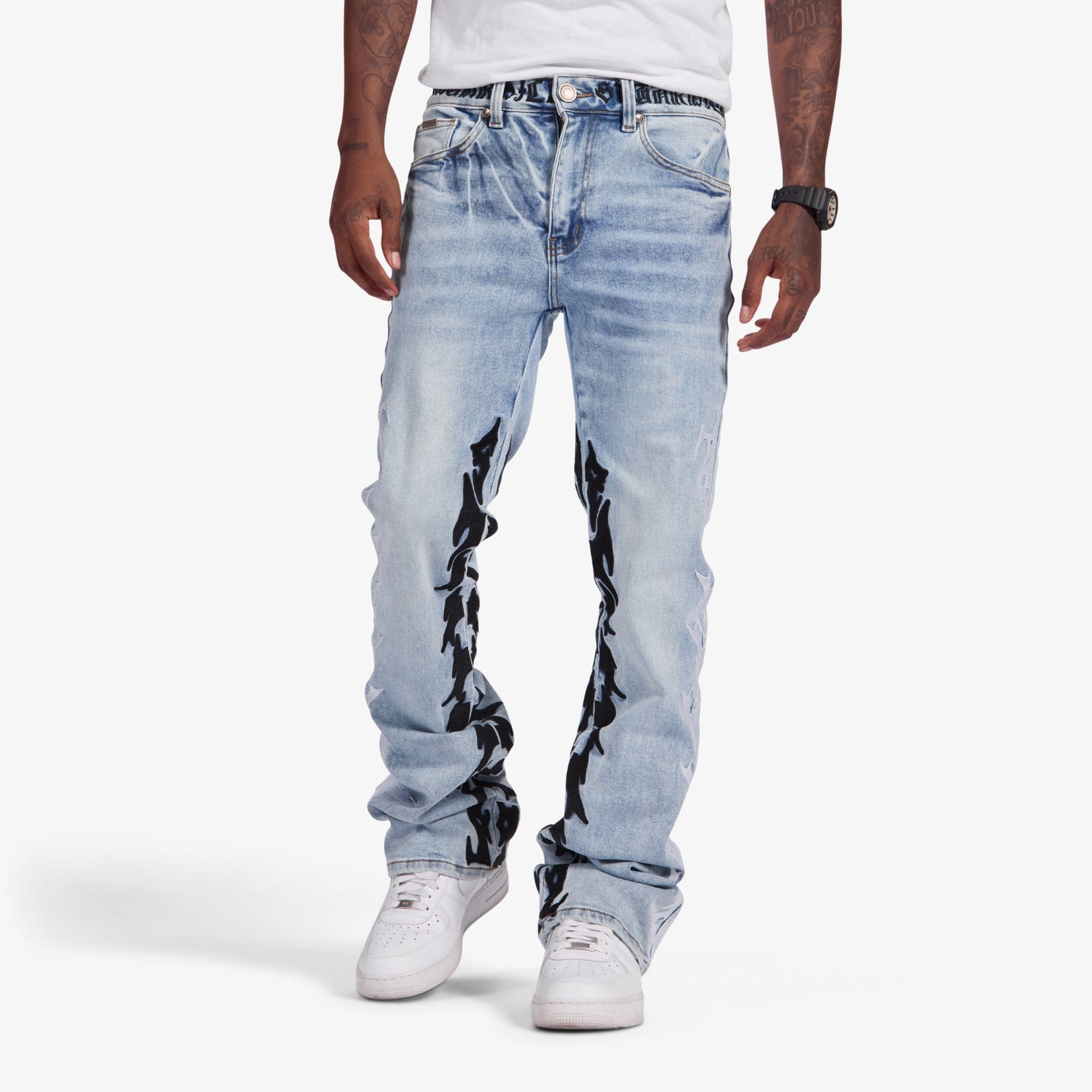 "Toxins" Stacked Jeans (blue wash)