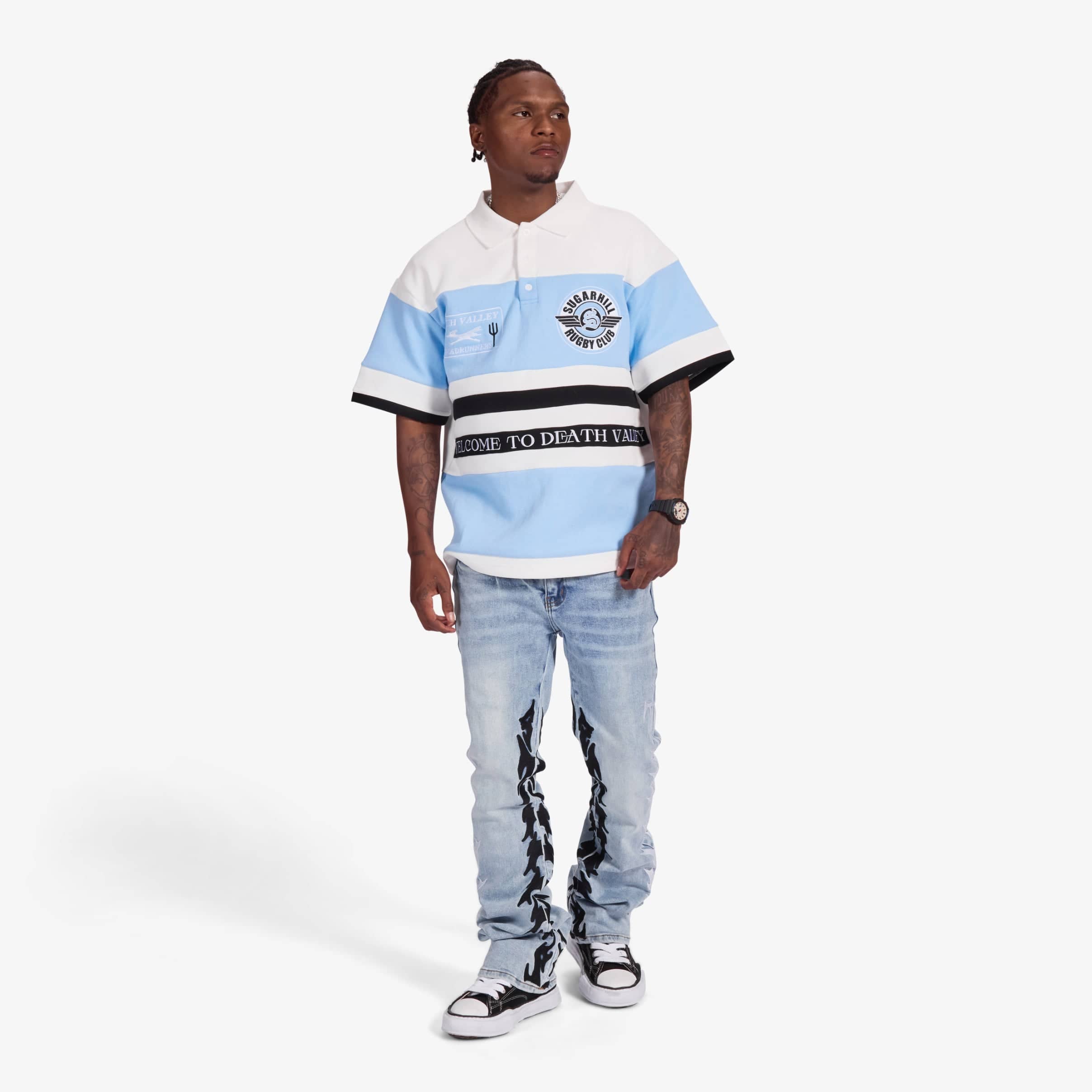 "Toxins" Stacked Jeans (blue wash)