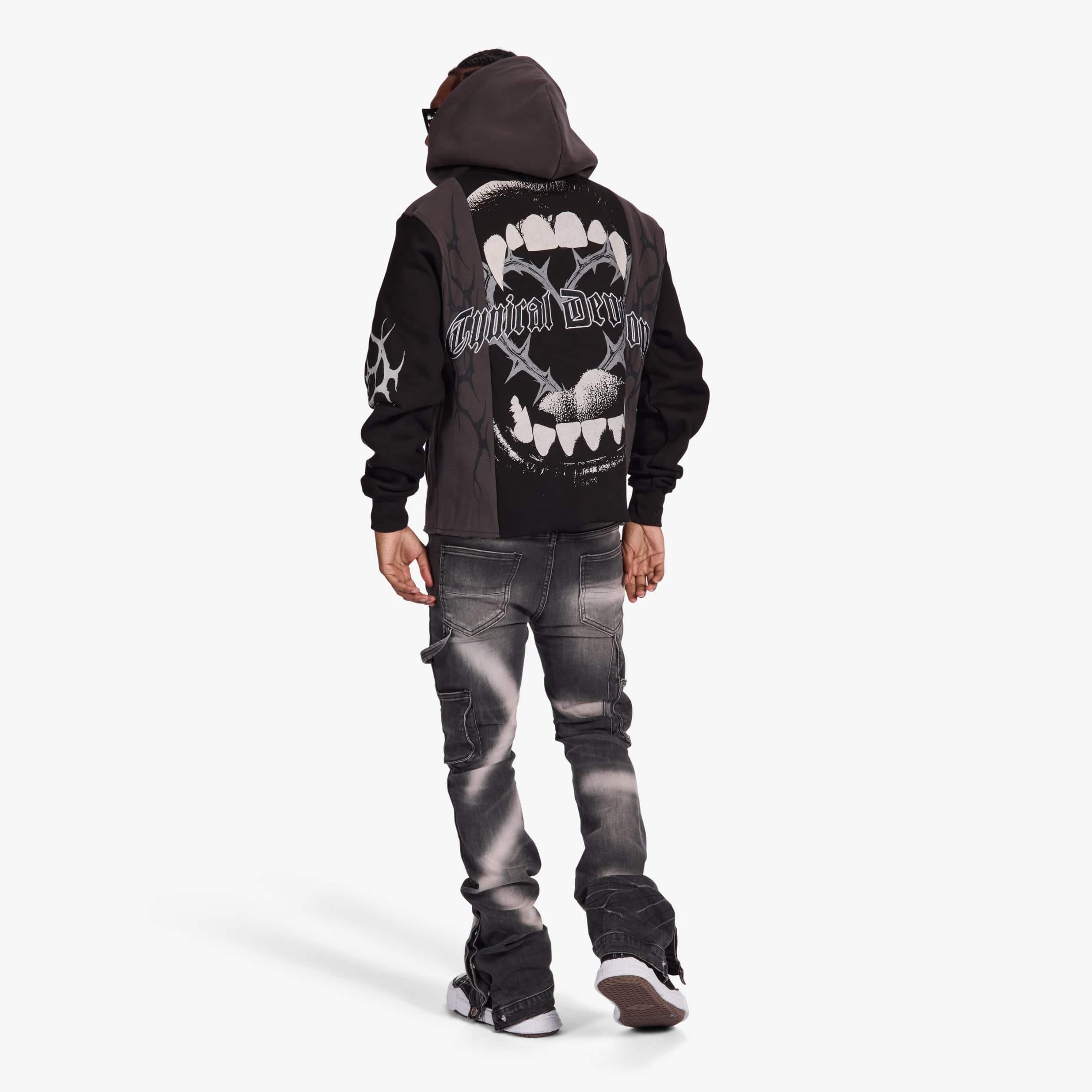 "Devoted" Split Hoodie (black/charcoal)