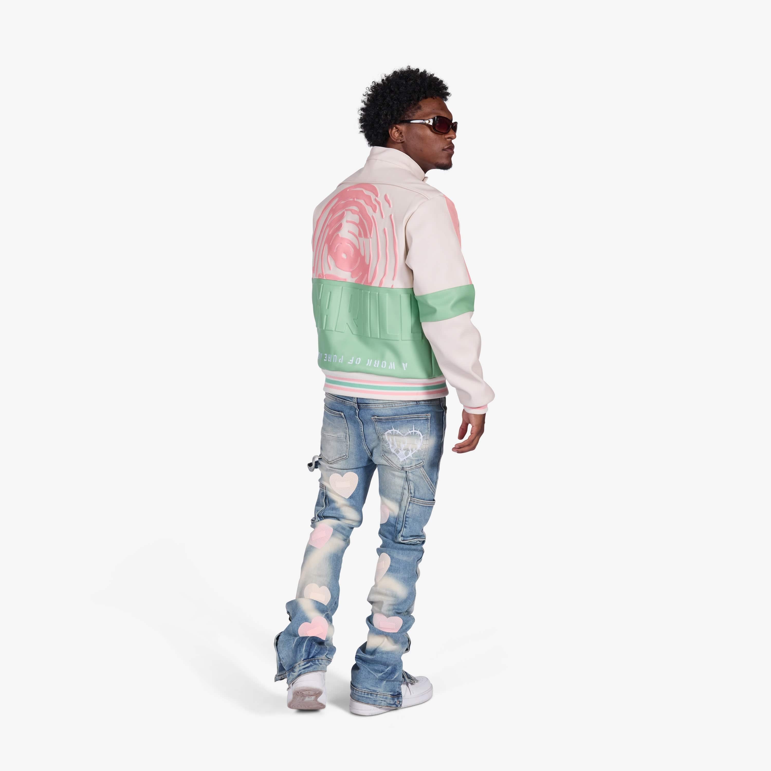 "Alchemy" Racer Jacket (pink/green)
