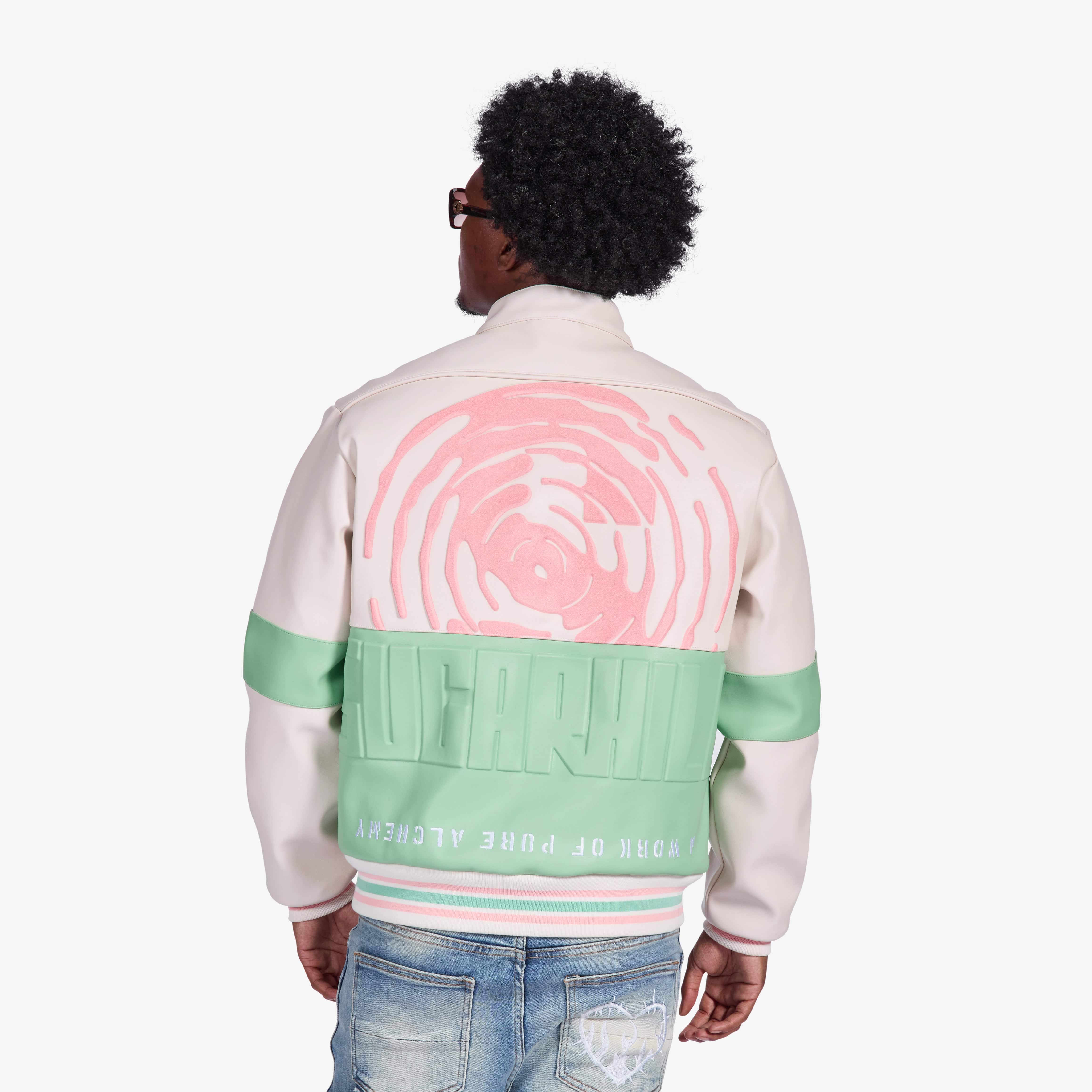 "Alchemy" Racer Jacket (pink/green)