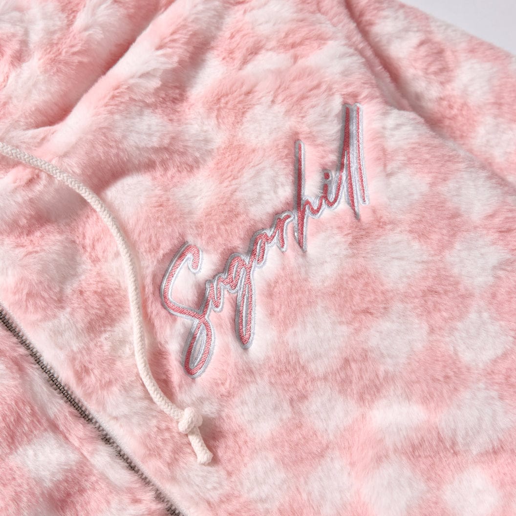 "Magnus" Fur Hoodie (pink/white)