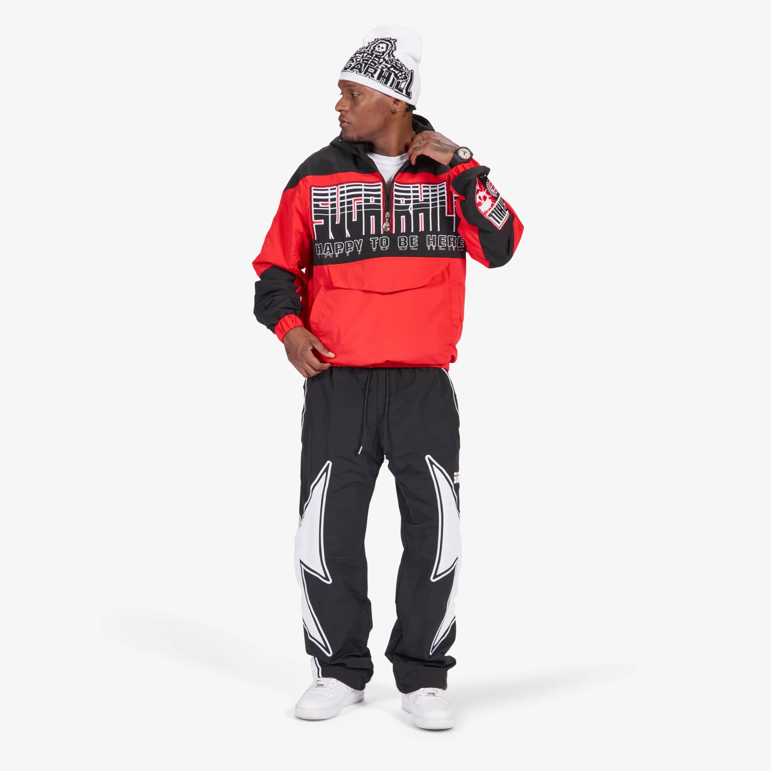 Bolt" Windbreaker Pants (black)