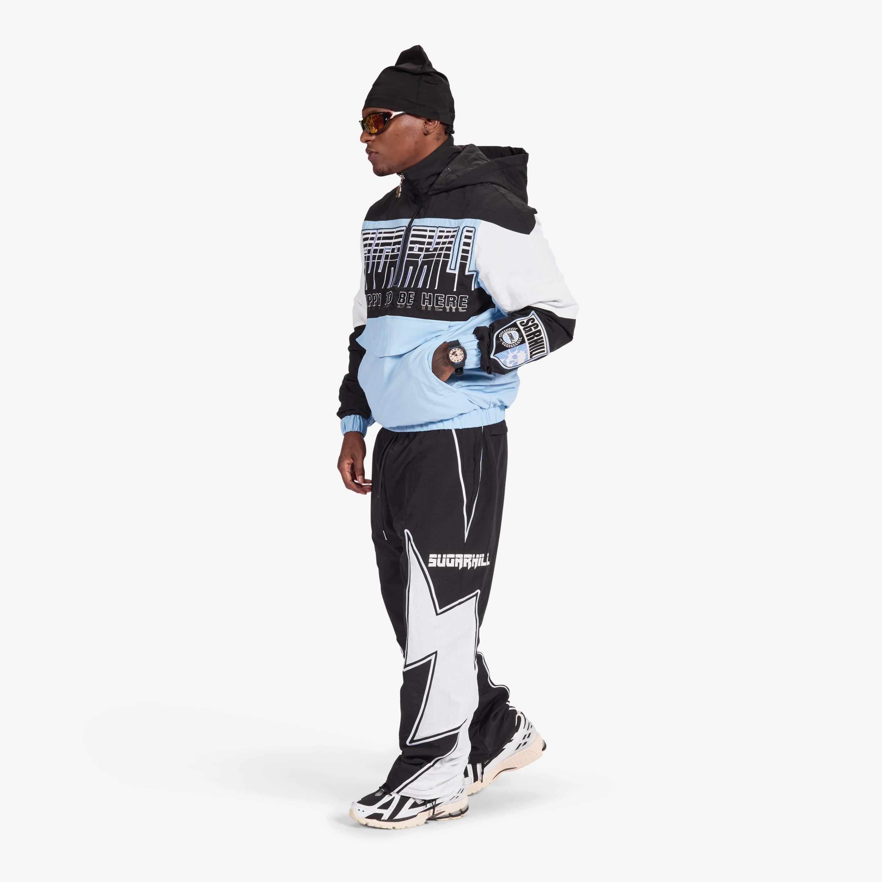 "Storm" Starter Jacket (baby blue/black)