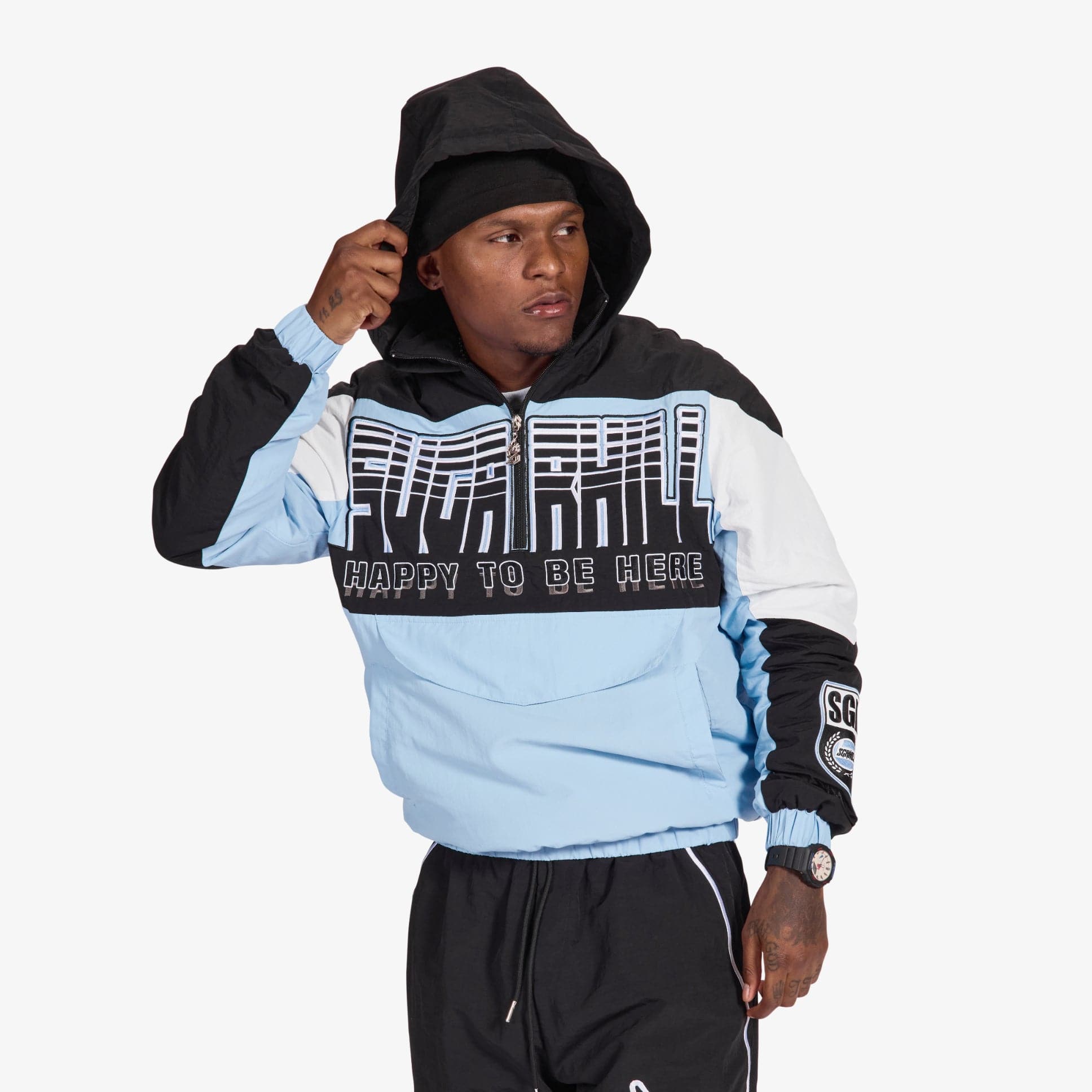 "Storm" Starter Jacket (baby blue/black)