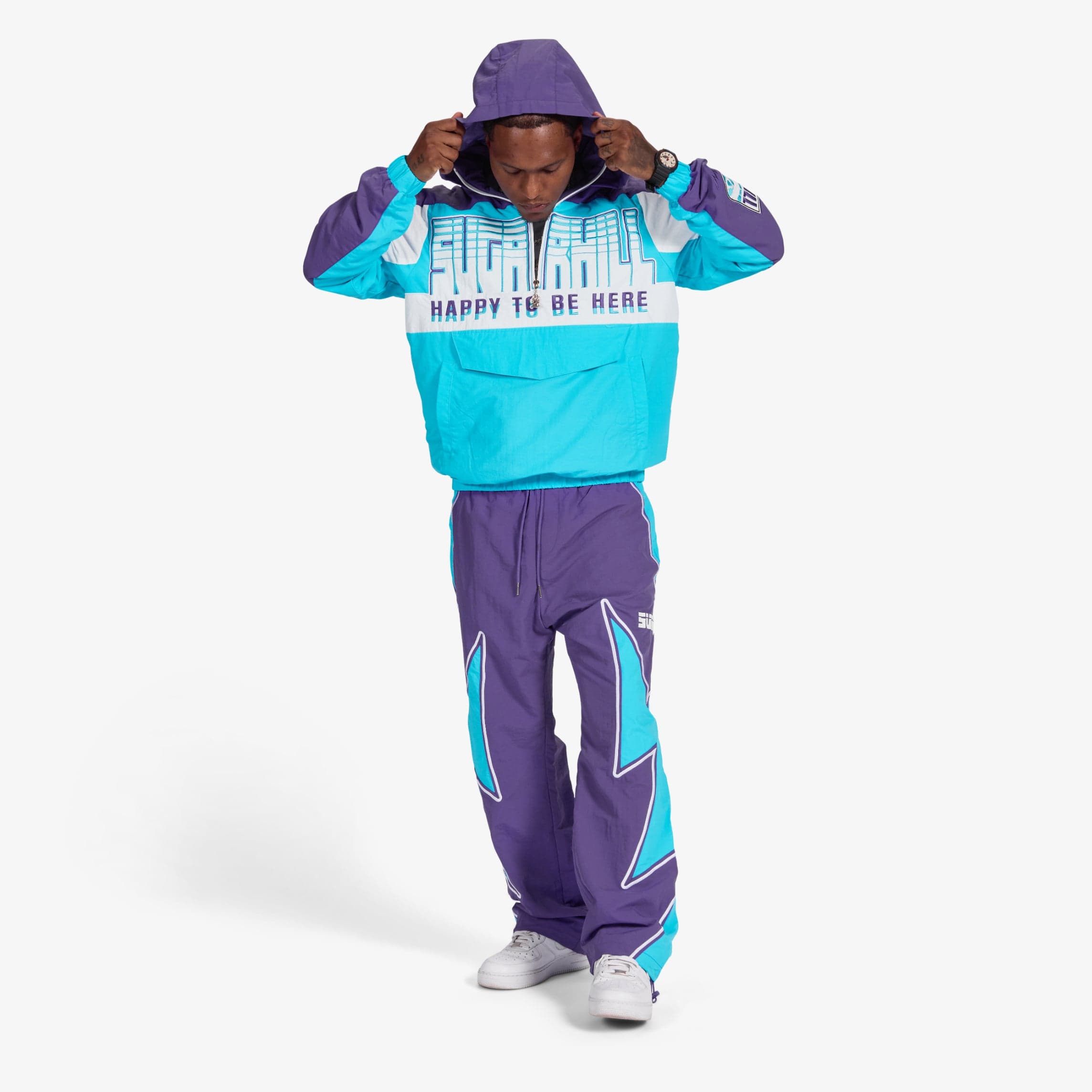 "Storm" Starter Jacket (purple/aqua)