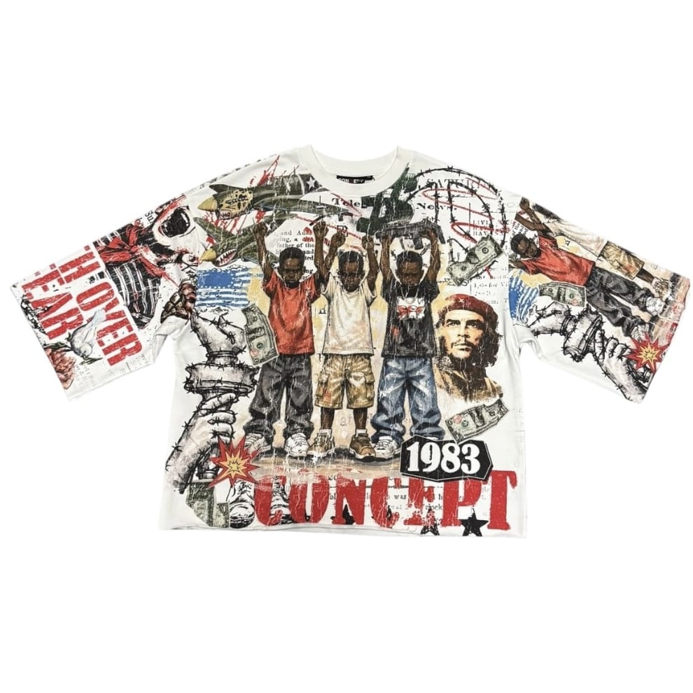 Concept La Faith Over Fear Crop Tee (White)
