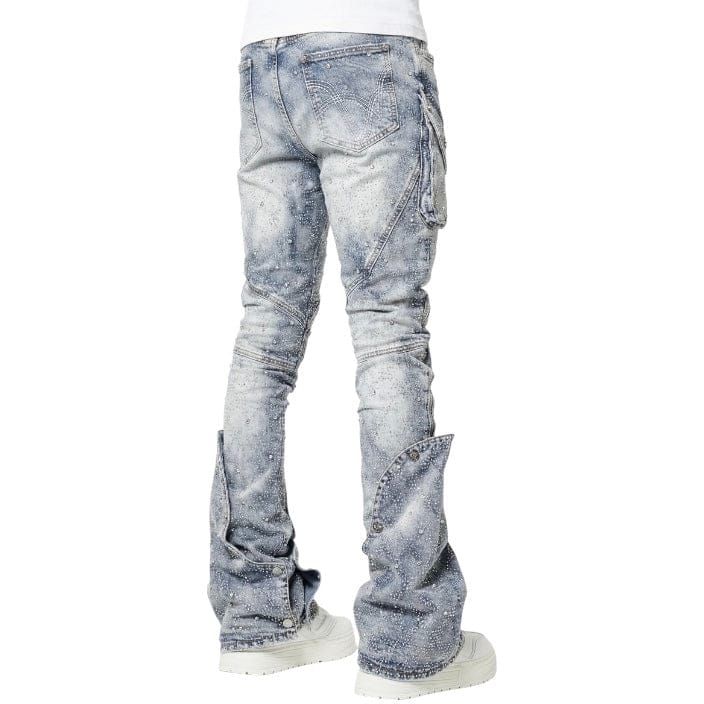Guapi Coffin Arc Embellished Denim (Aqua Blue)