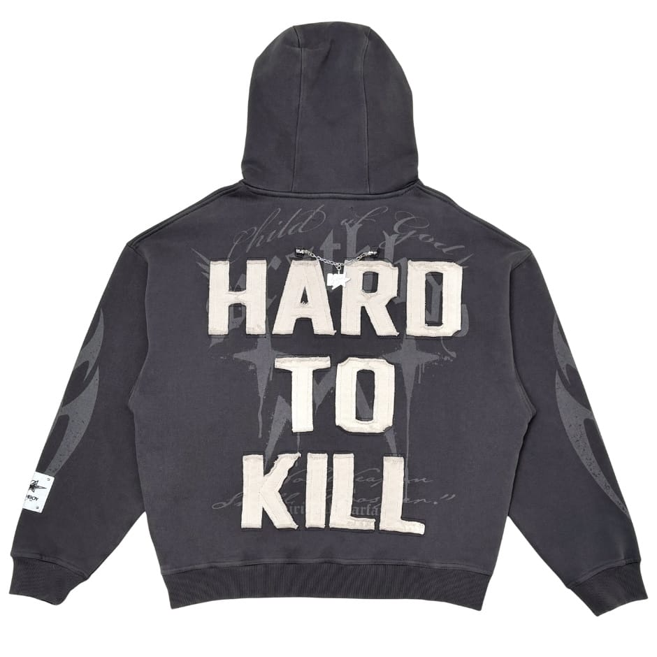 Wrathboy Hard To Kill Hoodie (Black Wash) WB05-168-BLK