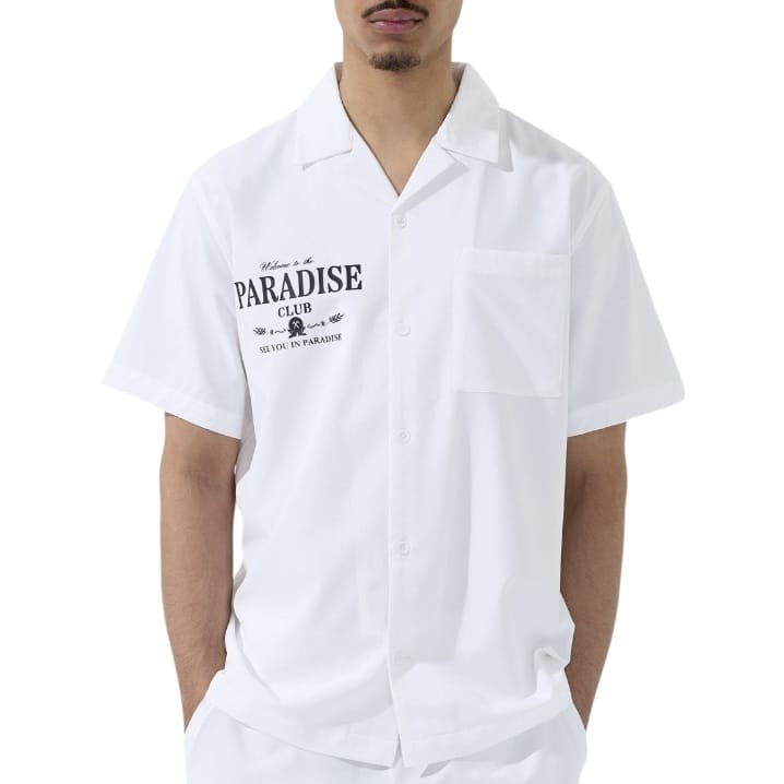 See You In Paradise Club Shirt and Short Set (White)