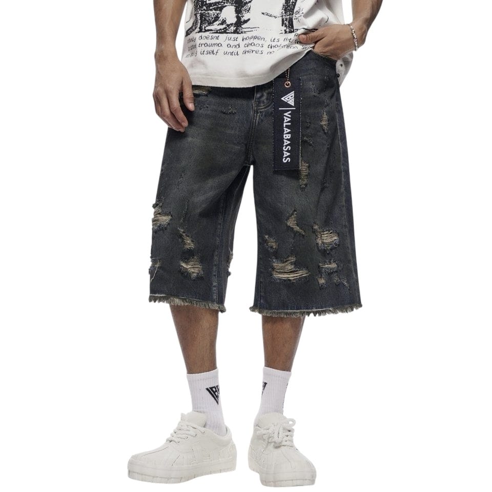 Valabasas Snapped Jorts (Dark Dirty Blue) VLBS-VSH1-1002