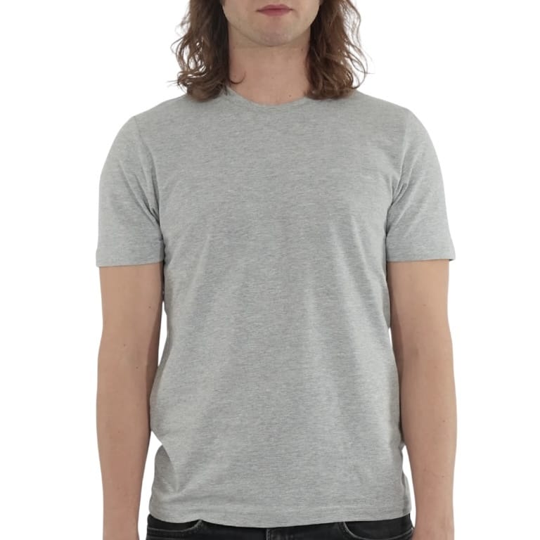 Rich Cotton Slim-Fit Short Sleeve Round Neck Tee (Heather Grey) SFRGR