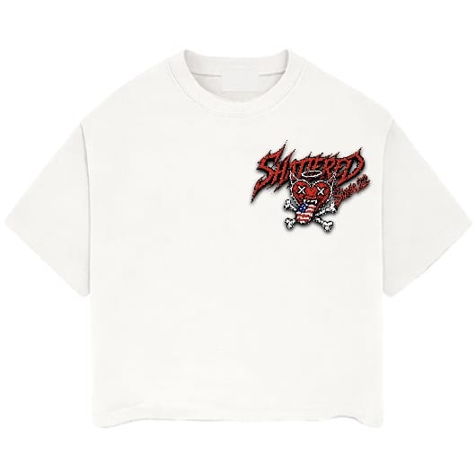 Shattered Hearts Rolling Hearts Short Set (White)