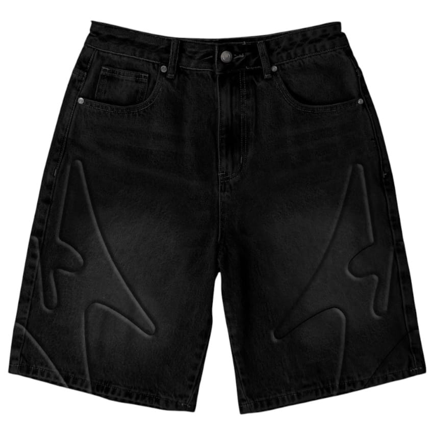 Melee Shogun Embossed Denim Shorts (Black) ML26-SUM2-10