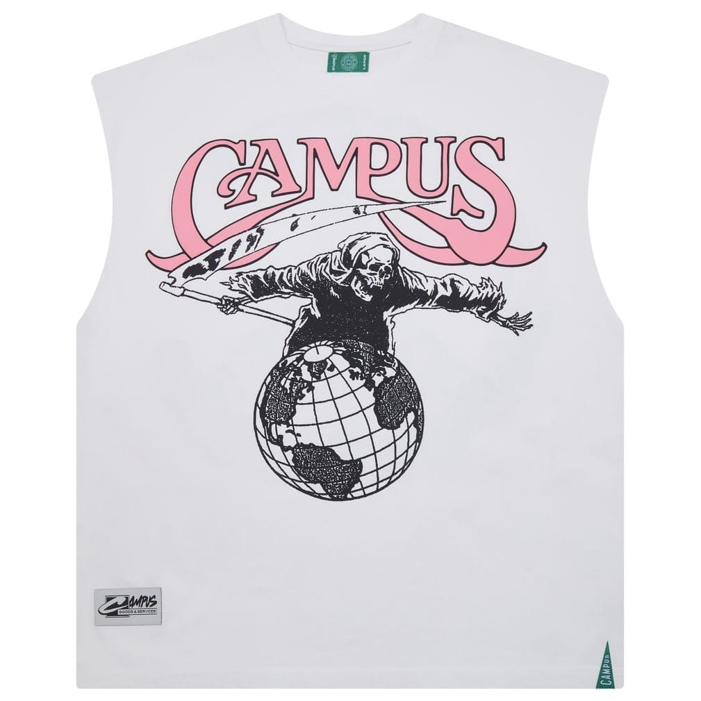 Campus Goods Reaper Cutoff Tee (White) CG-SUM26-029