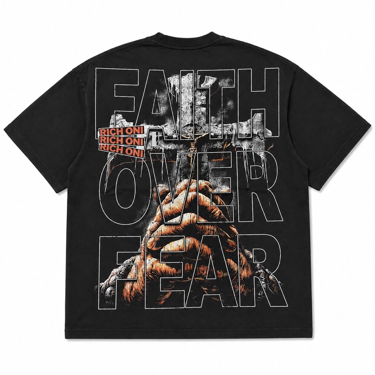 Rich Oni Faith Over Fear Tee (Black) RO-T-0011