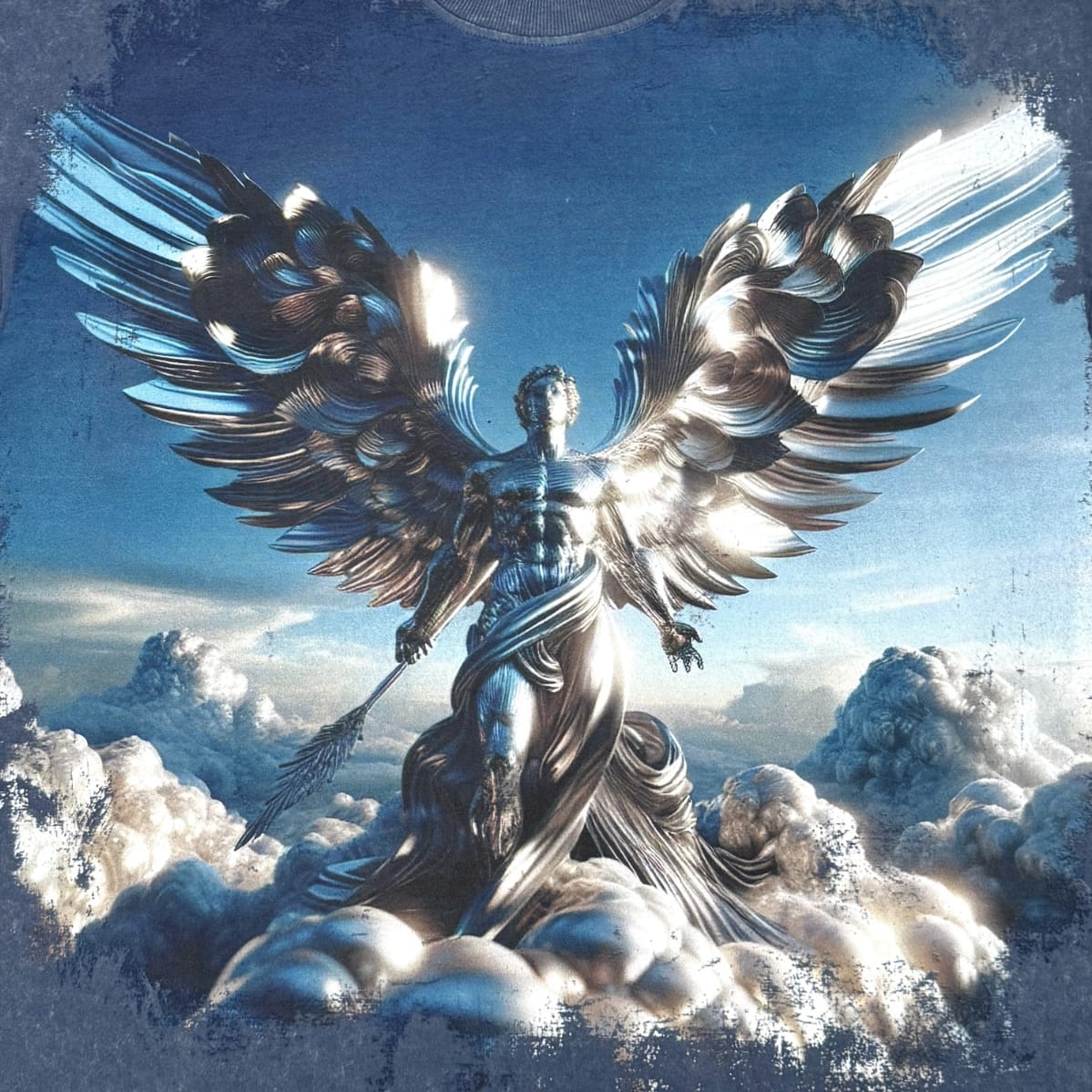 Stray Metallic Angel Tee (Navy) ST1717-NVY