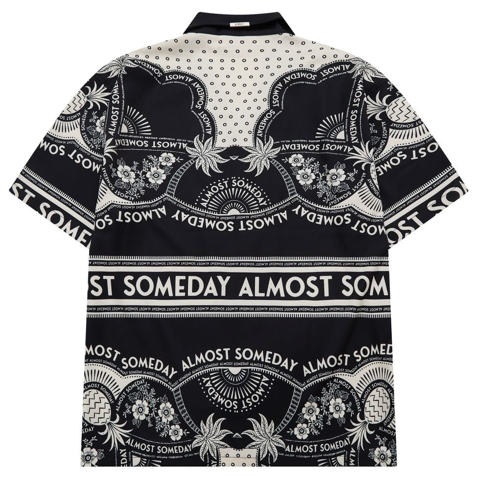 Almost Someday Habana Button Up & Short Set (Black/Cream)