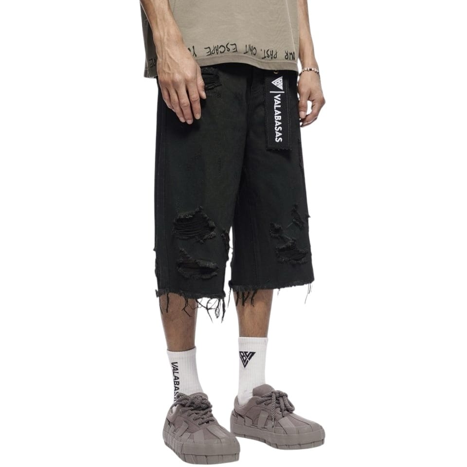 Valabasas Snapped Jorts (Black Washed) VLBS-VSH1-1002
