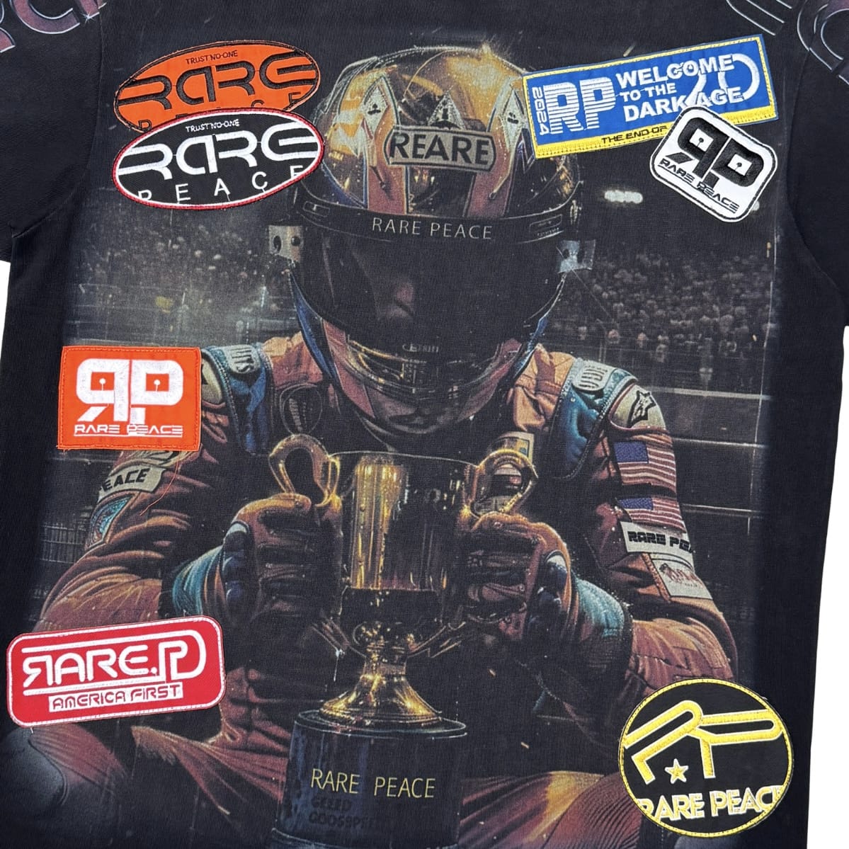 Rare Peace Racer Multi Patch Tee (Black) RT6148