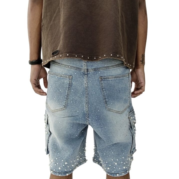 Paper Money Crystallized Pearl Short (Blue) PM1095