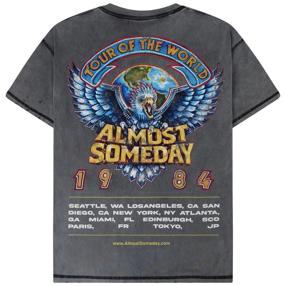 Almost Someday World Tee (Charcoal Wash) AS-FALL26-002