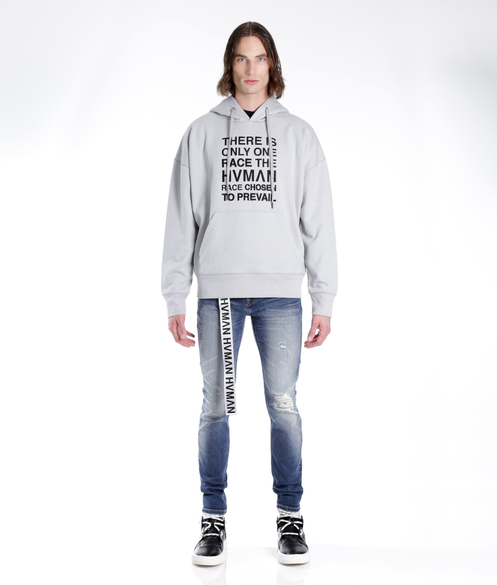 STRAT SUPER SKINNY FIT JEAN w/WHITE BELT IN BALTIC