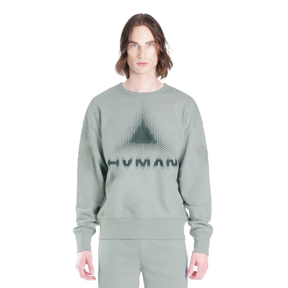 Crew Neck Fleece "Dots" In High Rise