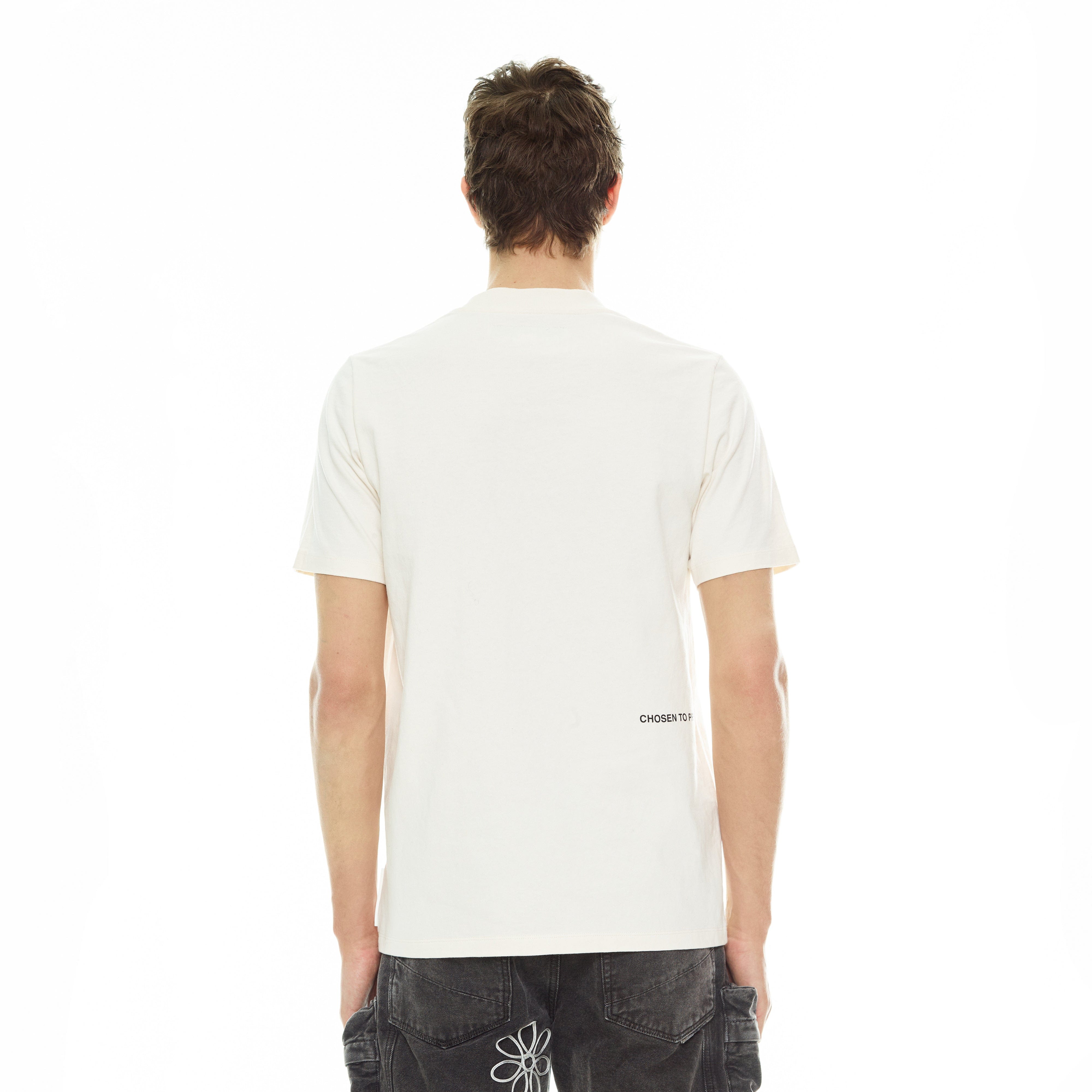 CREW NECK TEE "FLORAL" IN CLOUD