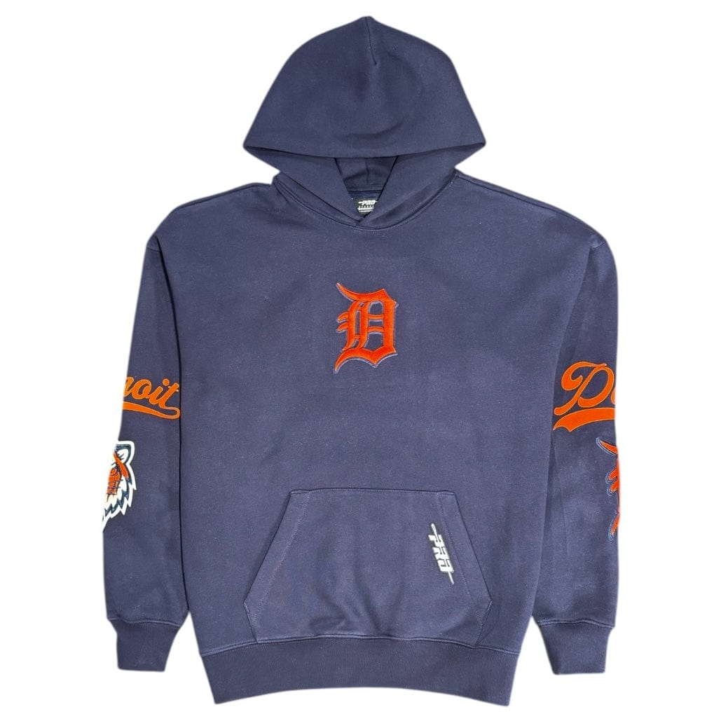 Pro Standard Detroit Tigers Living Large Fleece Pullover Hoodie (Midnight Navy)