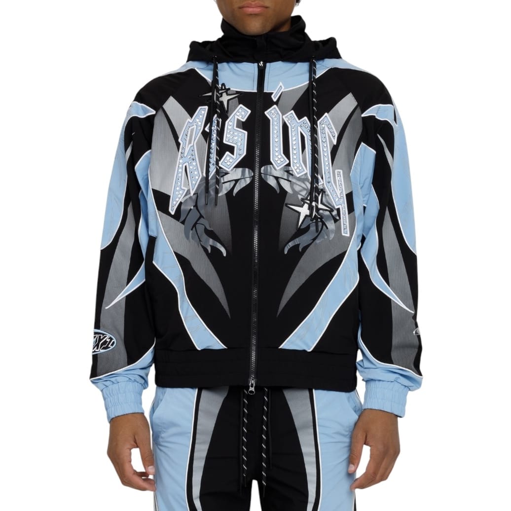Smoke Rise Rising Colorblock Windbreaker Jacket & Pants Set (Blue Bell)