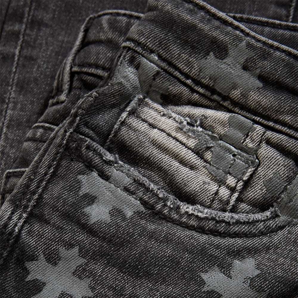 Kids Super Skinny Stacked Forbidden Fruit Denim (Black Shadow) JTFP2318K
