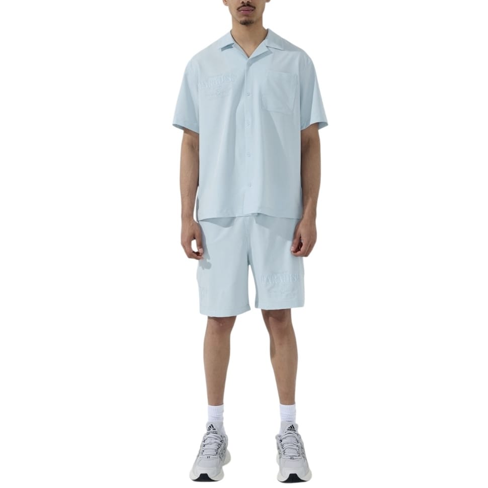 See You In Paradise Club Shirt and Short Set (Light Blue)