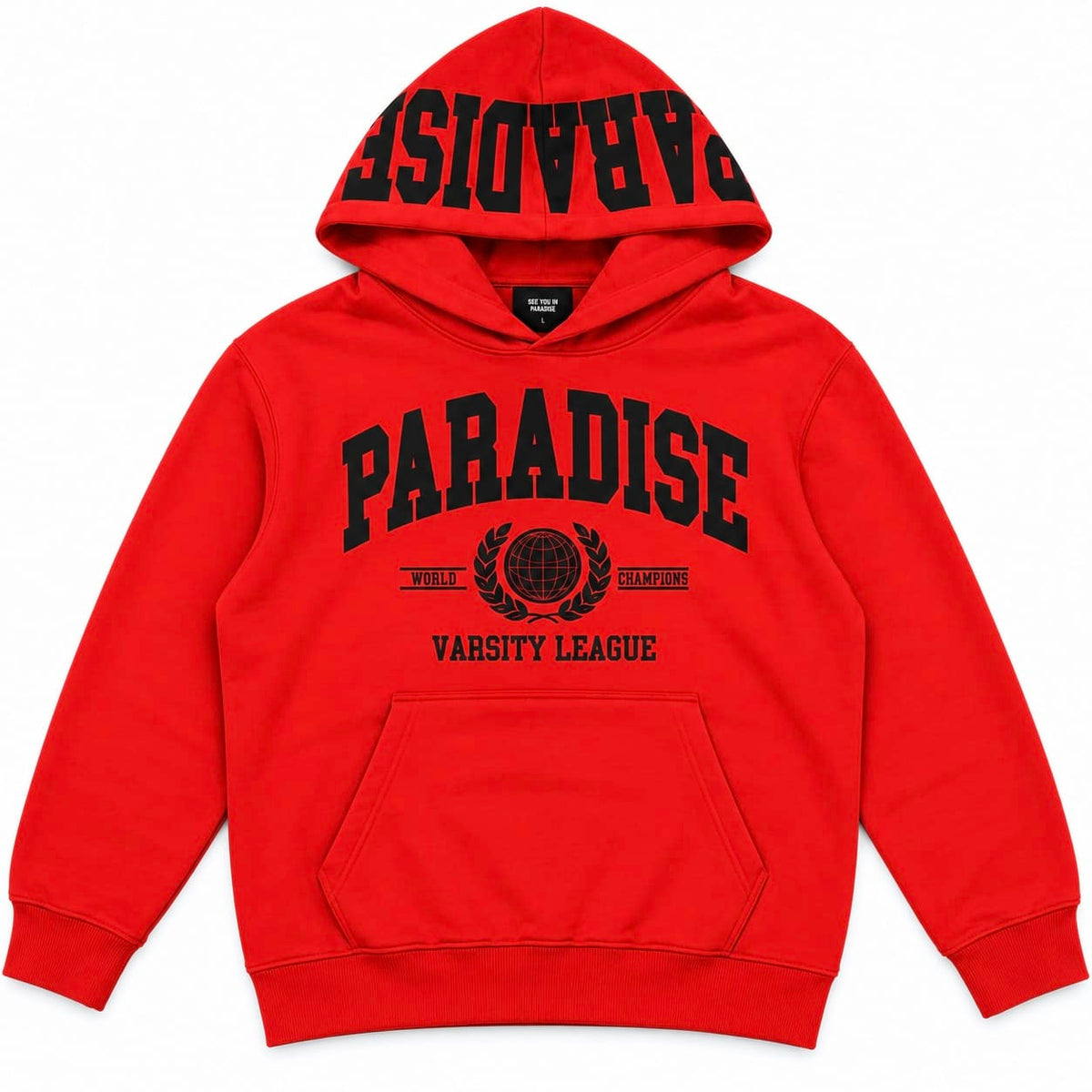 See You Paradise High Density Collegiate Hoodie (Red) 8809H