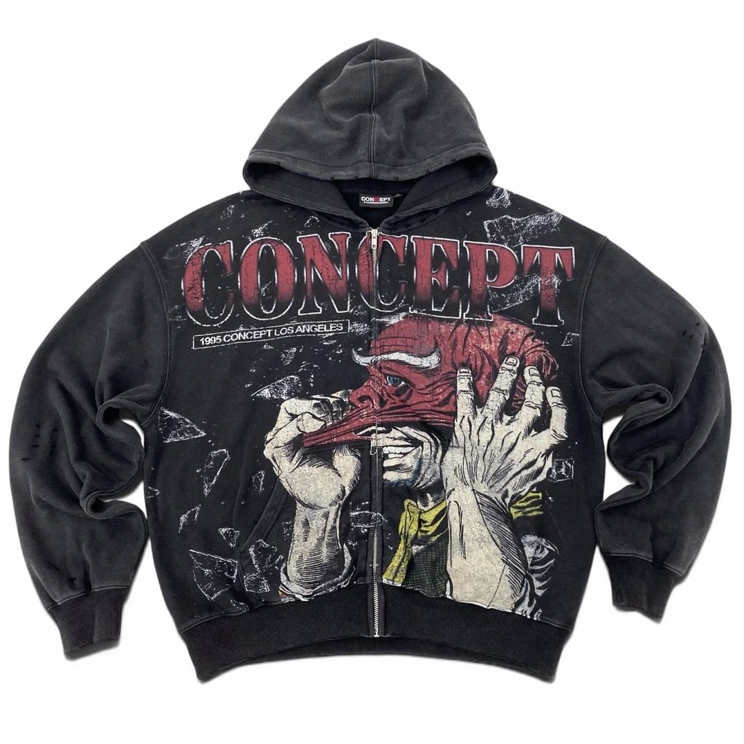 Concept La Facade Hoodie (Black Wash)