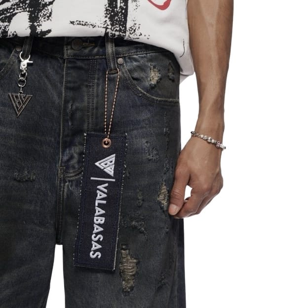 Valabasas Snapped Jorts (Dark Dirty Blue) VLBS-VSH1-1002