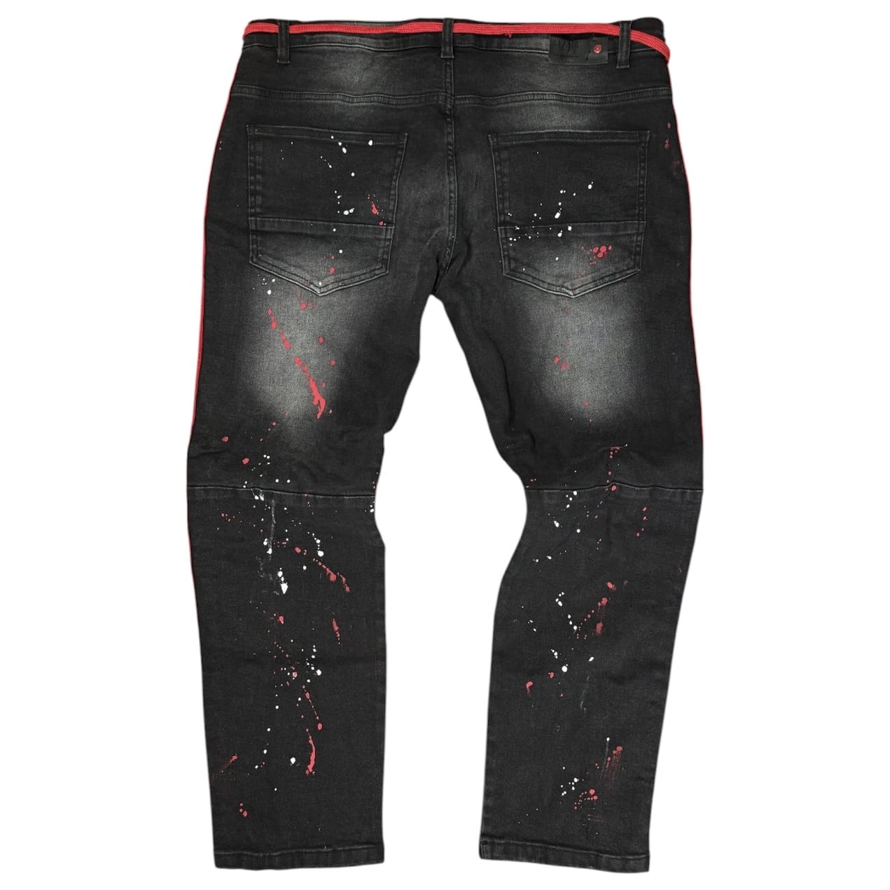 Spark Splattered Tape Denim Jean (Black Sand) S11080