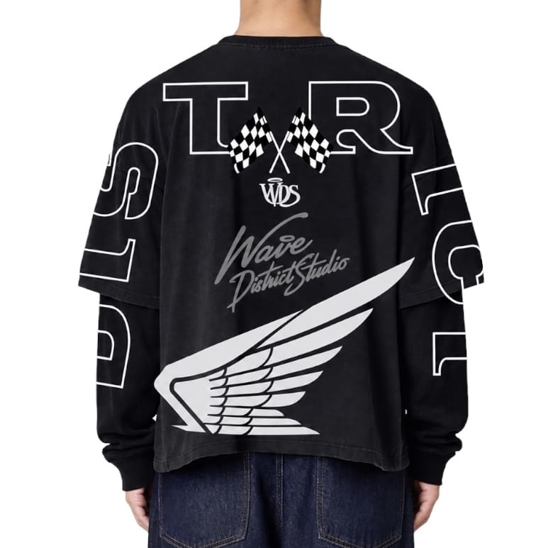 Mr. Wave WDS Racing Oversized Long Sleeve Tee (Black)
