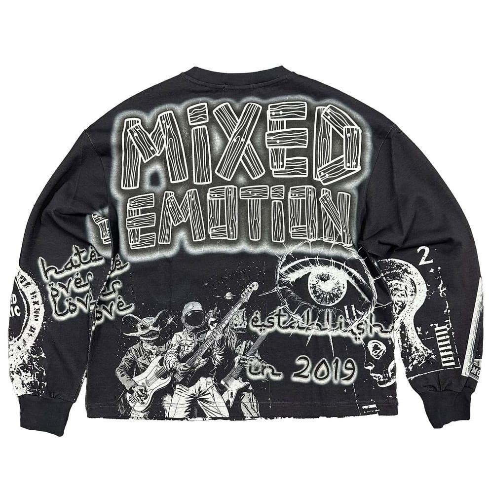 Mixed Emotion Astro Long Sleeve Tee (Black)