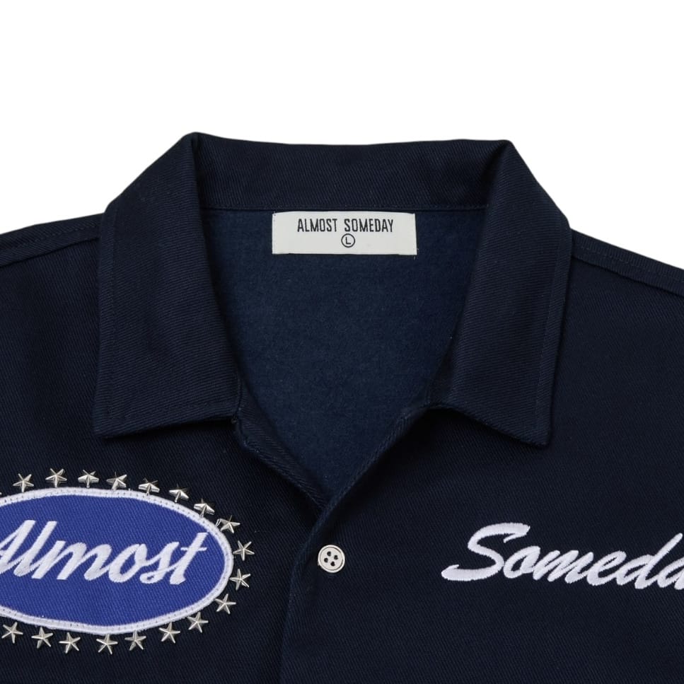 Almost Someday Mechanic Button Up Shirt (Navy) AS-S26-129