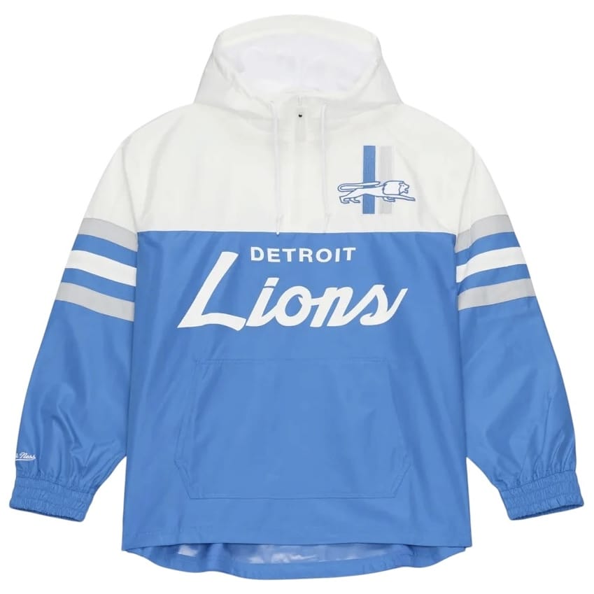 Mitchell & Ness Detroit Lions Head Coach Lw Anorak Windbreaker (Blue)