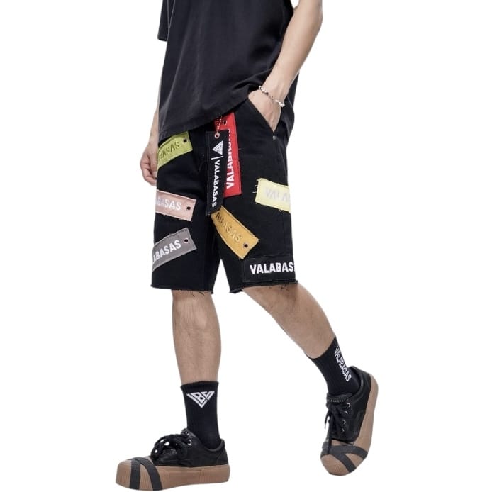 Valabasas Banner Denim Shorts (Jet Black) VLBS-VSH2-1031