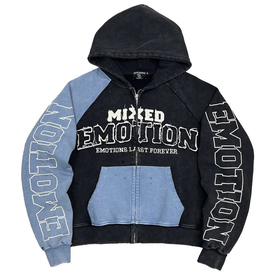 Mixed Emotion Split Decision Hoodie (Blue/Black)