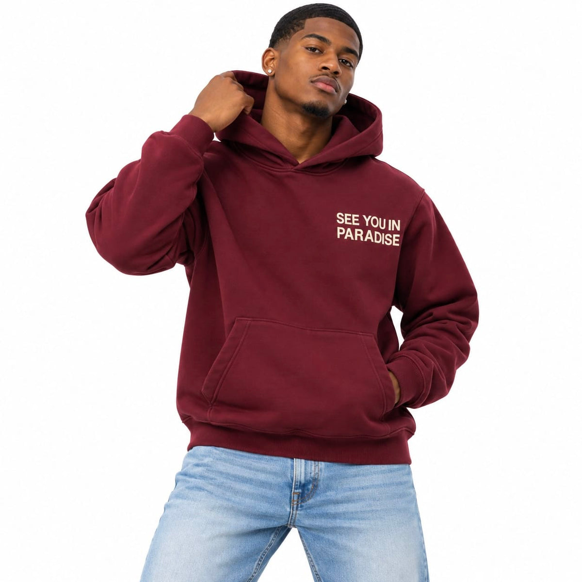 See You In Paradise Wingspan Hoodie (Wine/Cream) 8816H