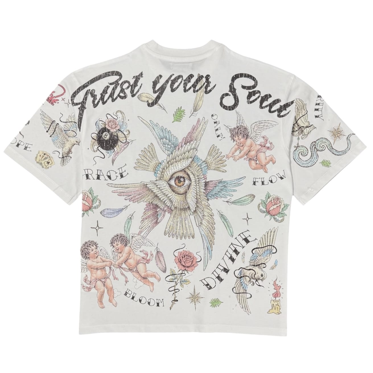 Roku Studios Faith Faded Boxy Tee (White) RK1482091-WHT