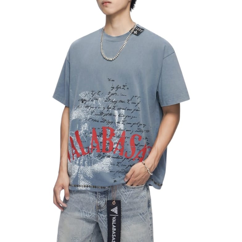 Valabasas Devilish Lies Tee (Vintage Blue) VLBS-VT1-1118