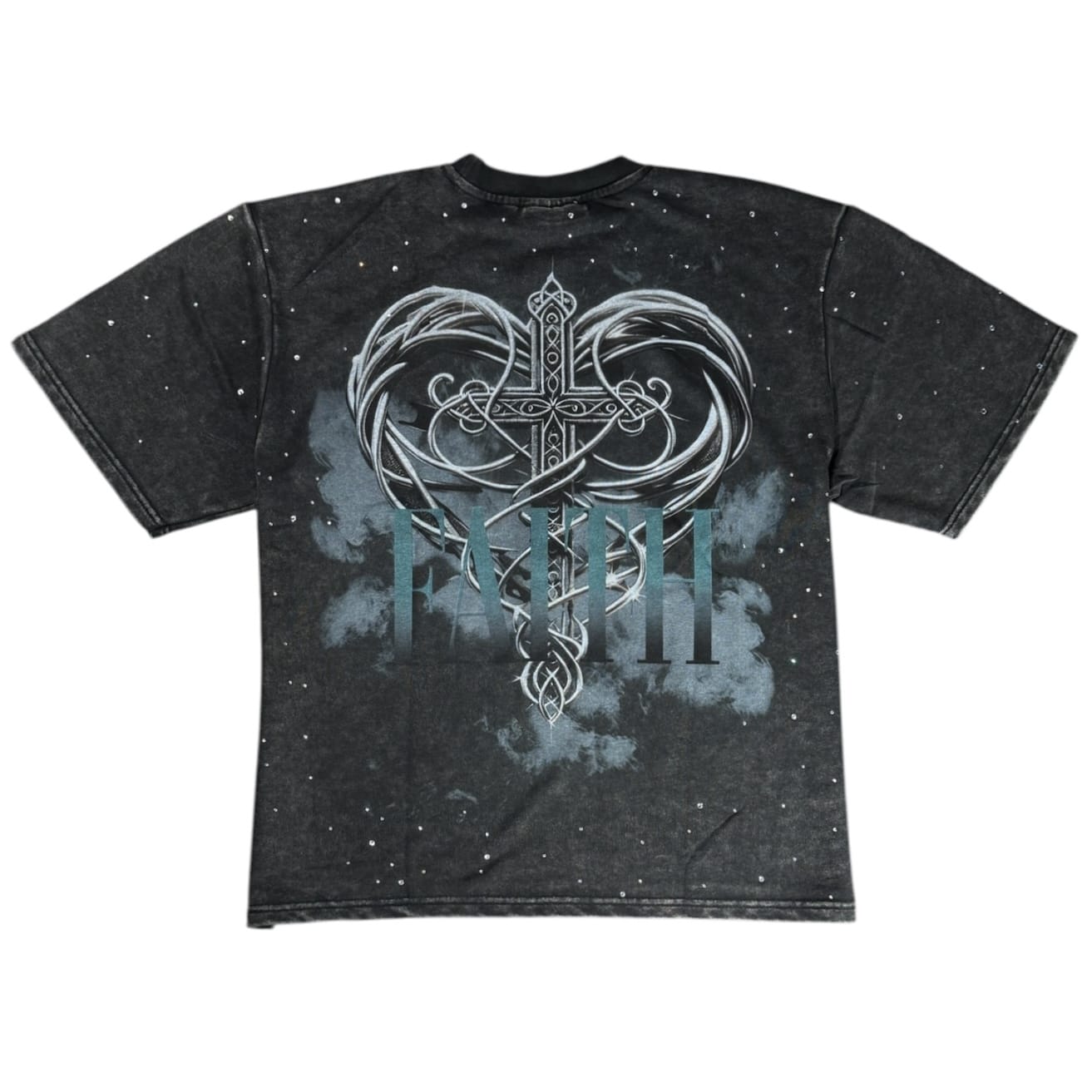 Rebel Minds Faith Medusa Crop Tee (Black) 610-11196
